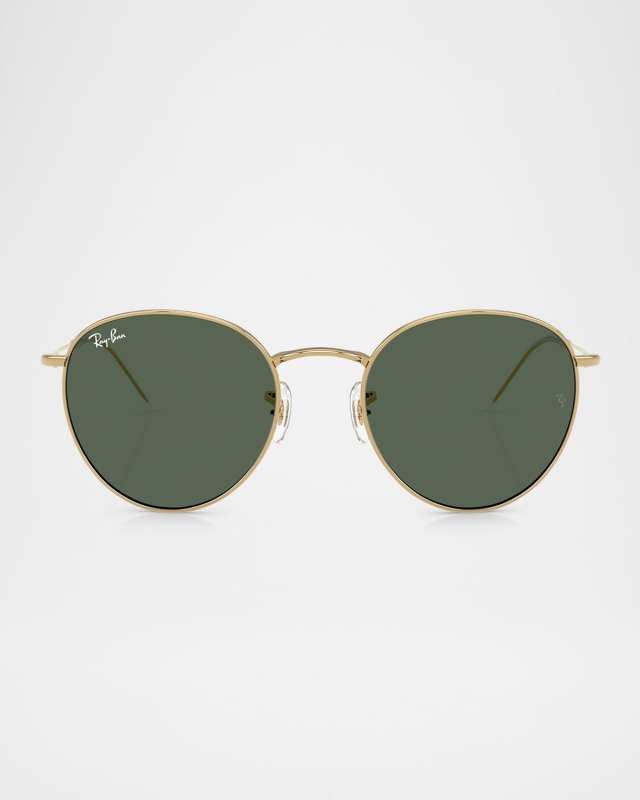 Reverse Metal Round Sunglasses, 53MM